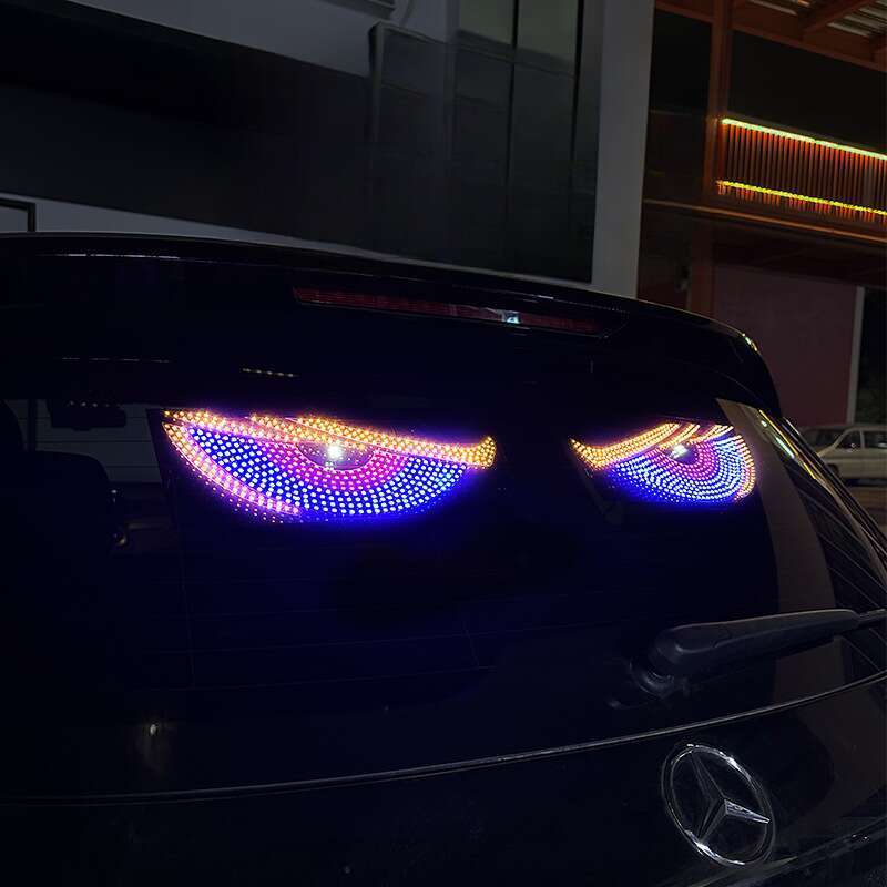 New LED Devil Brand Car Sticker Dynamic Eye DIY Waterproof Display Screen Truck Decorative Light_autovado.com