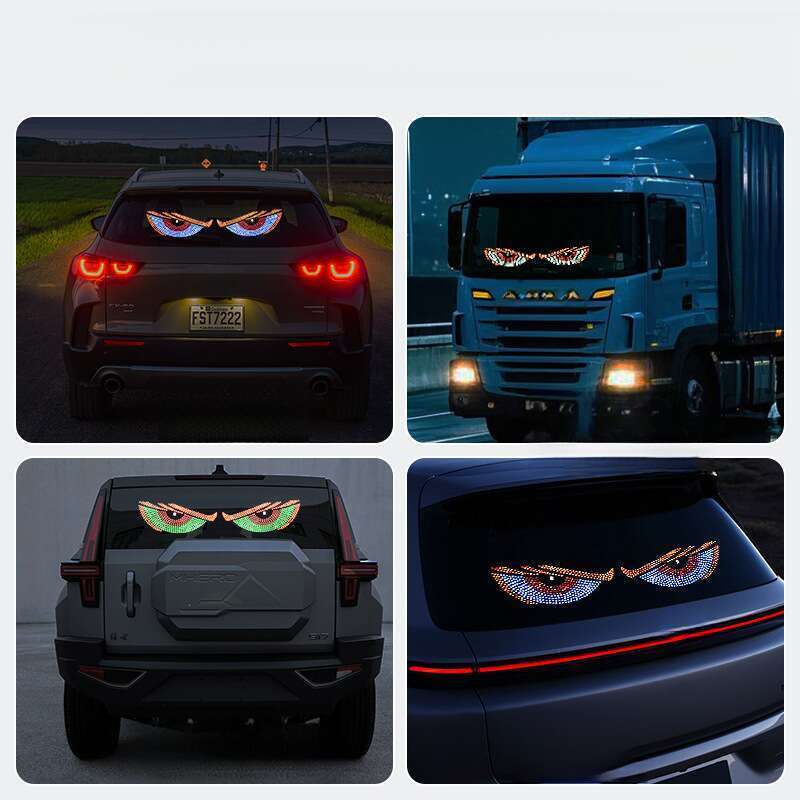 New LED Devil Brand Car Sticker Dynamic Eye DIY Waterproof Display Screen Truck Decorative Light_autovado.com