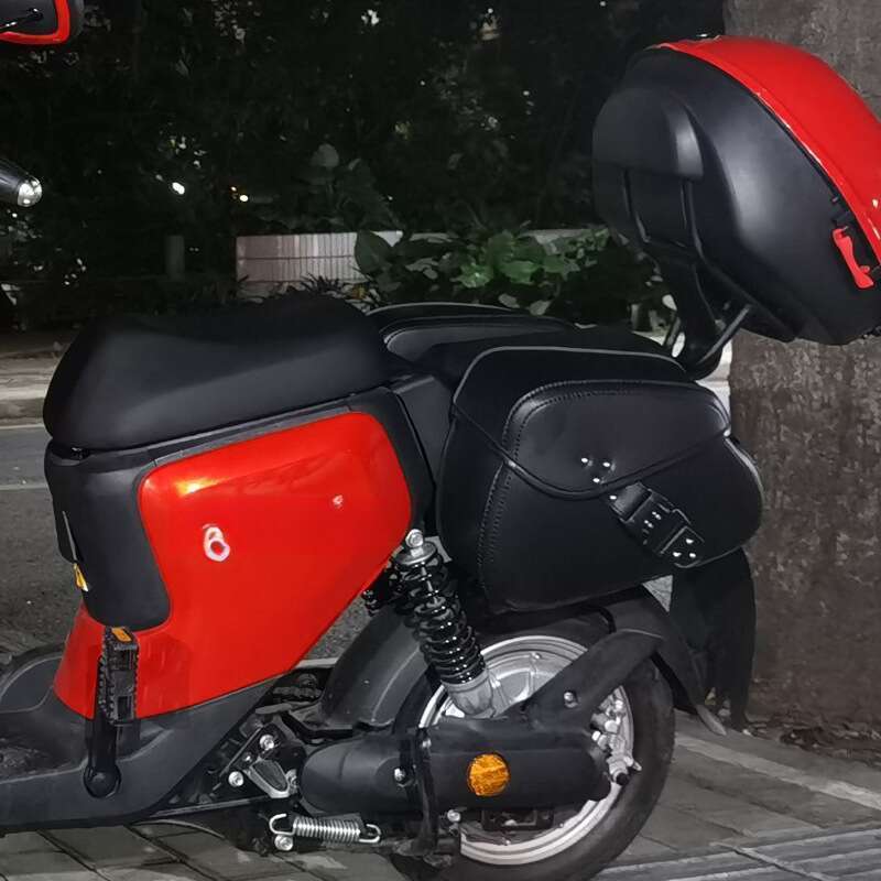 Scooter, Motorcycle, Electric Bike, Universal Leather, Waterproof Edge Side Luggage, Saddle Bag, And Storage_autovado.com