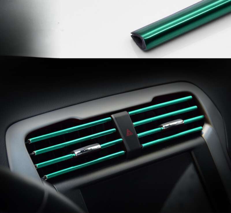 Automotive Air Conditioning Vent Decorative Clip Modification Interior Supplies U-shaped Electroplating Bright Strip_autovado.com