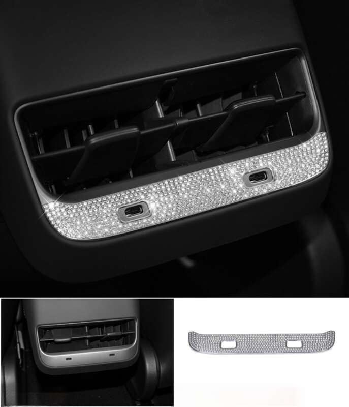 Suitable For Tesla Model Interior Modification, Steering Wheel, Door Handle, Car Logo Diamond Decoration Sticker_autovado.com