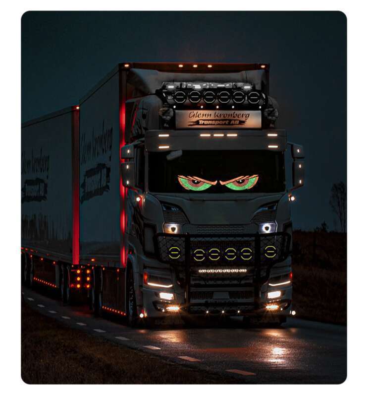 New LED Devil Brand Car Sticker Dynamic Eye DIY Waterproof Display Screen Truck Decorative Light_autovado.com