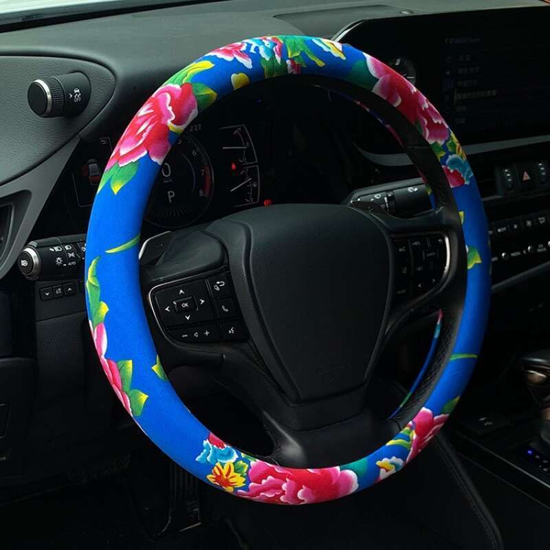 Jdm Automobile Steering Wheel China-Chic Northeast Calico Personalized Creative Modification Anti-skid Four Season_autovado.com