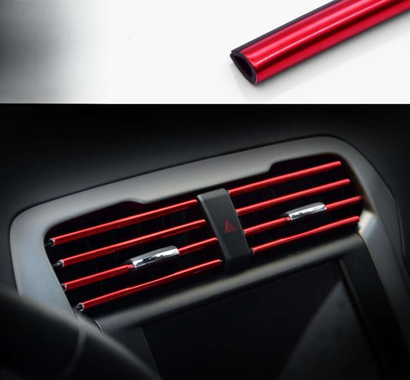 Automotive Air Conditioning Vent Decorative Clip Modification Interior Supplies U-shaped Electroplating Bright Strip_autovado.com