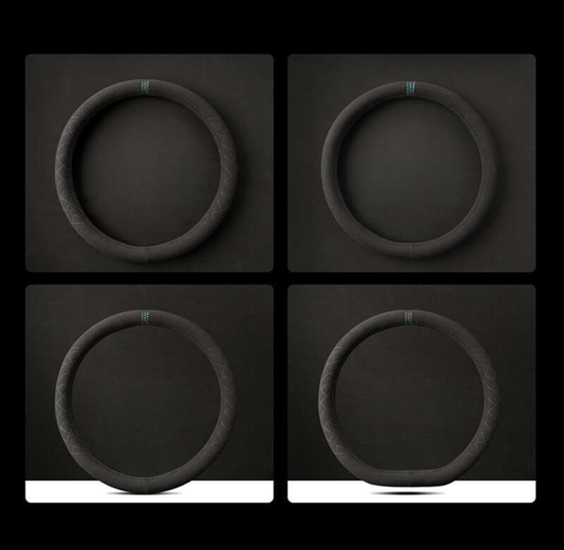 Steering Suede Round Car Cover, All Season Sports Style Steering Wheel Handle Cover_autovado.com