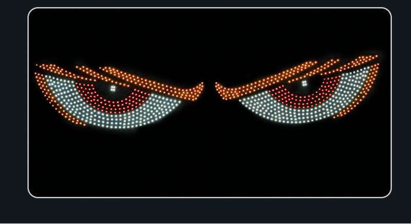 New LED Devil Brand Car Sticker Dynamic Eye DIY Waterproof Display Screen Truck Decorative Light_autovado.com