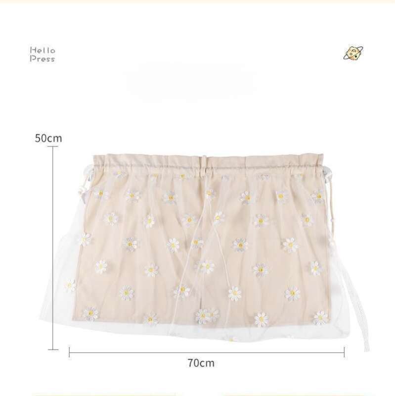 Lace Double-layer Suction Cup Small, Fresh And Cute Girls, Car Sunshade, Heat Insulation Curtain For All Seasons_autovado.com