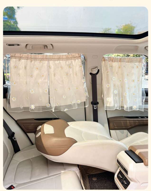 Lace Double-layer Suction Cup Small, Fresh And Cute Girls, Car Sunshade, Heat Insulation Curtain For All Seasons_autovado.com