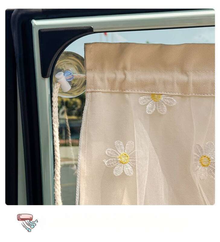 Lace Double-layer Suction Cup Small, Fresh And Cute Girls, Car Sunshade, Heat Insulation Curtain For All Seasons_autovado.com