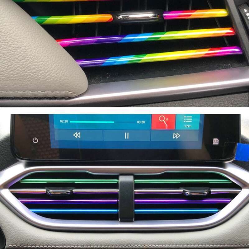 Automotive Air Conditioning Vent Decorative Clip Modification Interior Supplies U-shaped Electroplating Bright Strip_autovado.com
