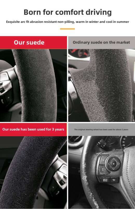 Flip Fur Hand Sewn Steering Wheel Frosted Leather Four Seasons General Motors Handle Cover Suede Winter Plush_autovado.com