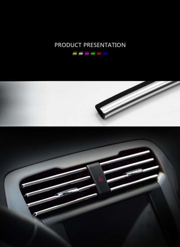 Automotive Air Conditioning Vent Decorative Clip Modification Interior Supplies U-shaped Electroplating Bright Strip_autovado.com