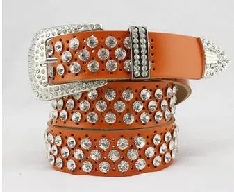 2017 New style diamond pearl Waist gorgeous crystal shiny cowskin designer belts women girls waist belt_autovado.com