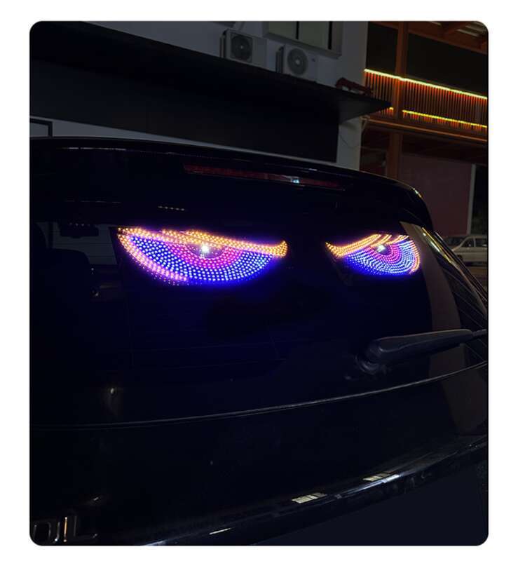 New LED Devil Brand Car Sticker Dynamic Eye DIY Waterproof Display Screen Truck Decorative Light_autovado.com