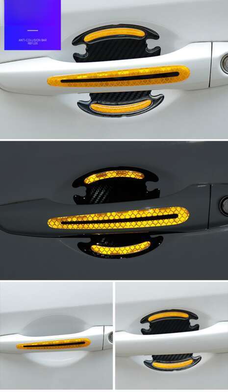 Car Anti-collision Strip, Door Bowl Handle Protection Paint Scratch, Carbon Fiber Grain Reflective Car Sticker, Adhesive_autovado.com