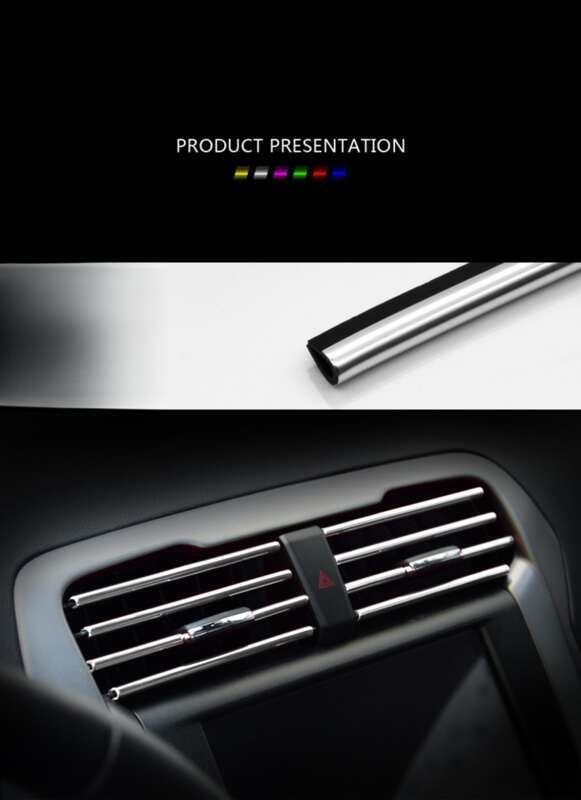 Automotive Air Conditioning Vent Decorative Clip Modification Interior Supplies U-shaped Electroplating Bright Strip_autovado.com