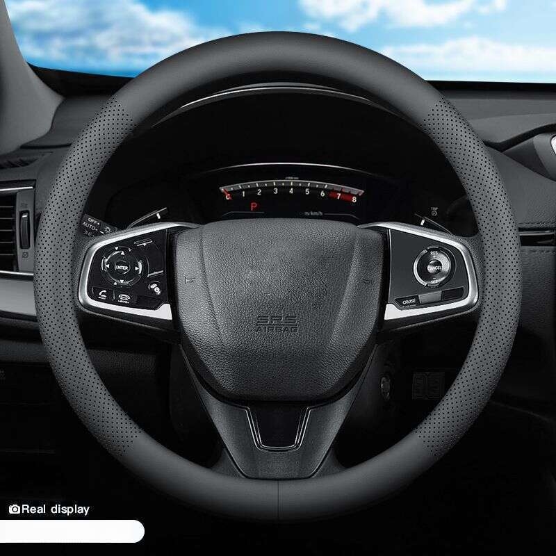 Four Season Universal Perforated Breathable Sweat Absorbing Spring Comfortable Nappa Leather Protective For Car Steering_autovado.com