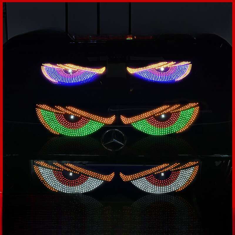 New LED Devil Brand Car Sticker Dynamic Eye DIY Waterproof Display Screen Truck Decorative Light_autovado.com