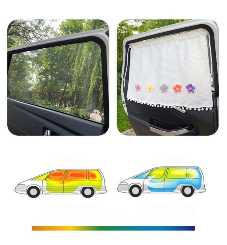 Car Side Window Ins Wind Internet Celebrity Sunshade Heat Shield Creative Suction Cup Car Flower Curtain_autovado.com