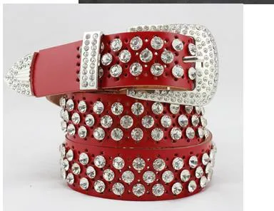 2017 New style diamond pearl Waist gorgeous crystal shiny cowskin designer belts women girls waist belt_autovado.com
