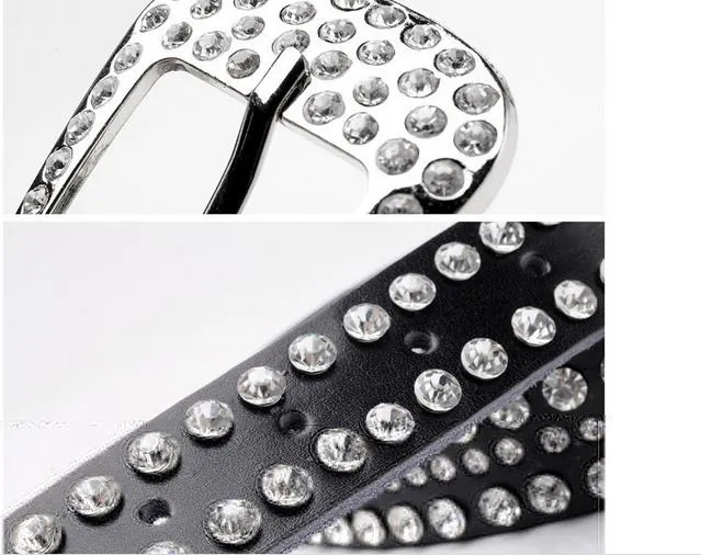 2017 New style diamond pearl Waist gorgeous crystal shiny cowskin designer belts women girls waist belt_autovado.com