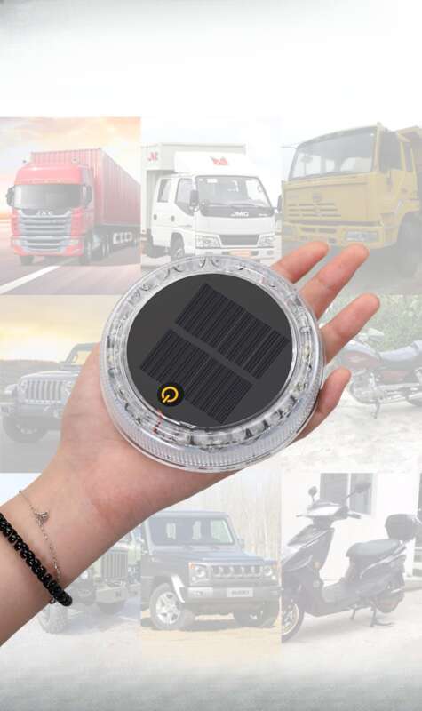 Third Generation Touch Car Solar Powered Truck Flash Anti Rear End Collision Seven Color Circular Warning Li, LED_autovado.com