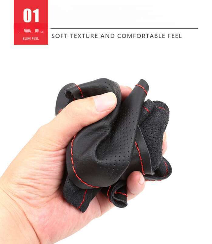 Hand Sewn Made Of Leather, Sweat Wicking, Breathable, And Anti Slip, All Season Universal Car Steering Wheel Leather_autovado.com