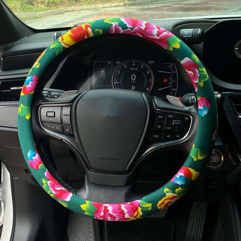 Jdm Automobile Steering Wheel China-Chic Northeast Calico Personalized Creative Modification Anti-skid Four Season_autovado.com