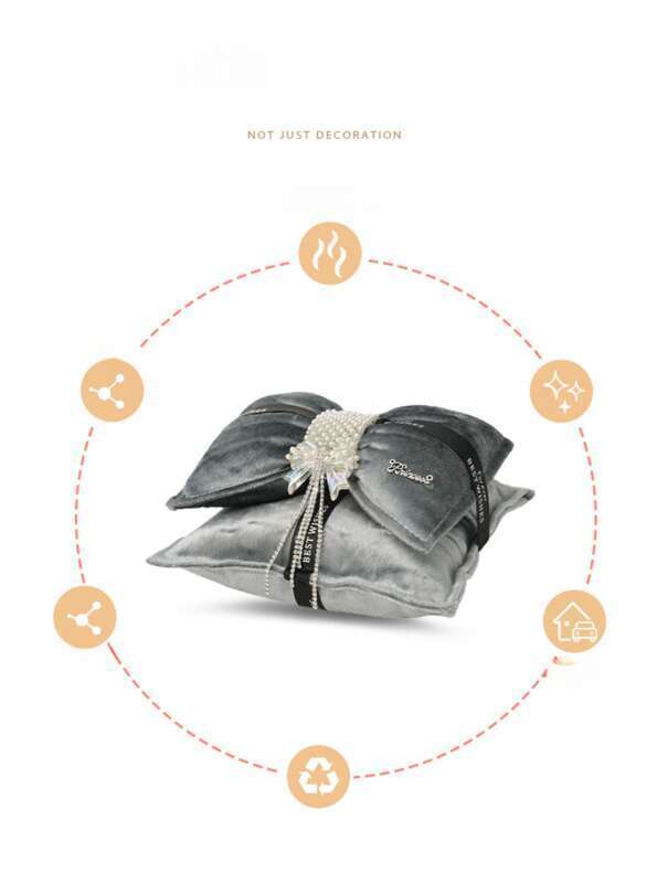 Thousand Bird Grid Double Layer Butterfly Knot Pearl Car Ornament Removing Odor Activated Charcoal Bag Instrument Panel_autovado.com