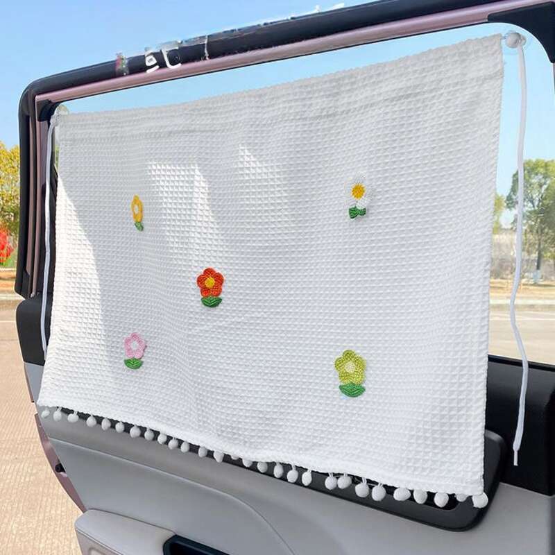 Car Side Window Ins Wind Internet Celebrity Sunshade Heat Shield Creative Suction Cup Car Flower Curtain_autovado.com