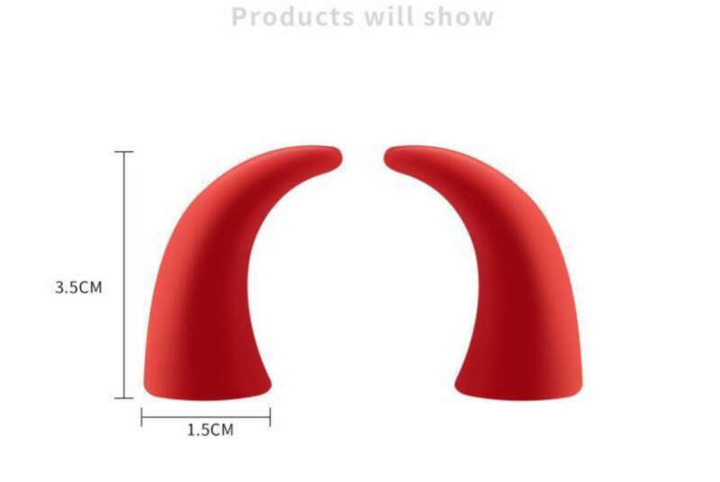 New Creative Trendy Small Bull Devil Horn Center Console Display Steering Wheel Cute Car Decoration_autovado.com