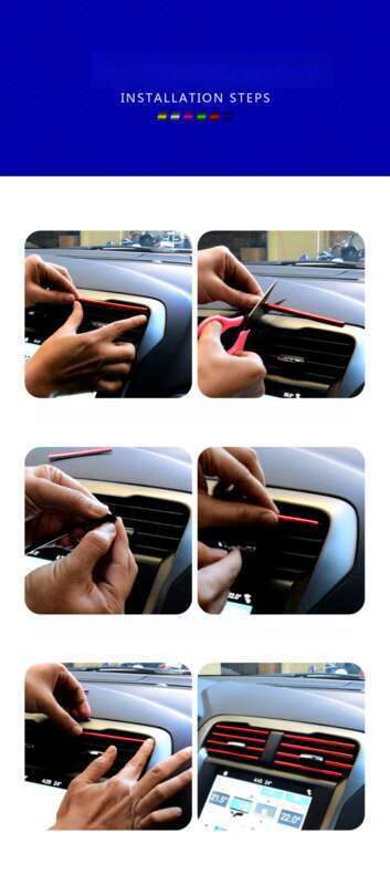 Automotive Air Conditioning Vent Decorative Clip Modification Interior Supplies U-shaped Electroplating Bright Strip_autovado.com