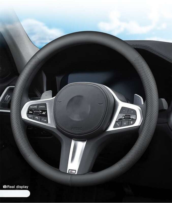 Four Season Universal Perforated Breathable Sweat Absorbing Spring Comfortable Nappa Leather Protective For Car Steering_autovado.com