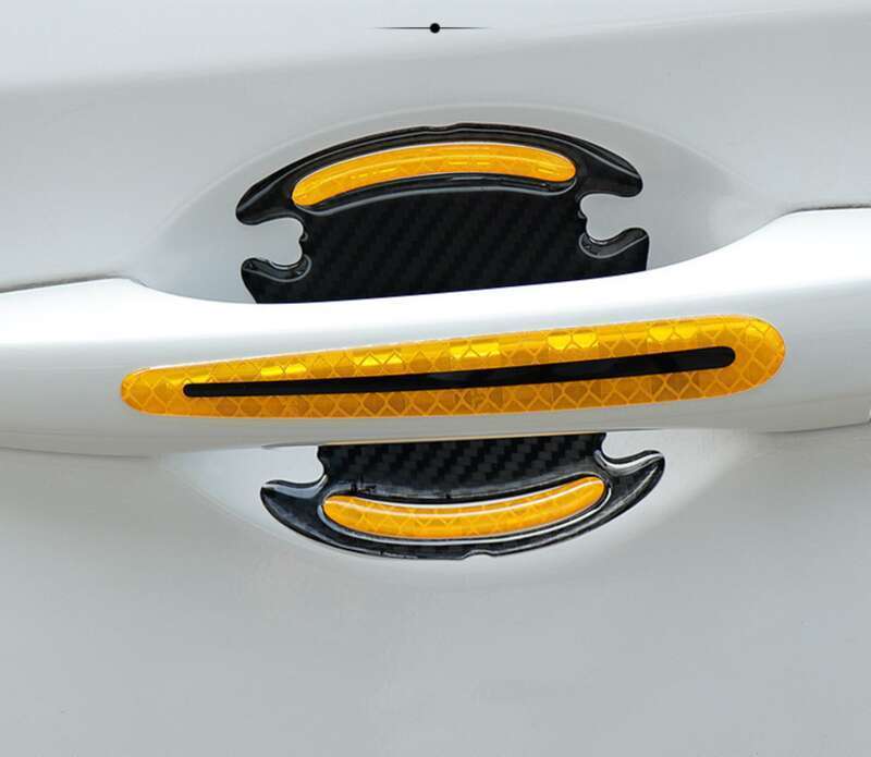 Car Anti-collision Strip, Door Bowl Handle Protection Paint Scratch, Carbon Fiber Grain Reflective Car Sticker, Adhesive_autovado.com