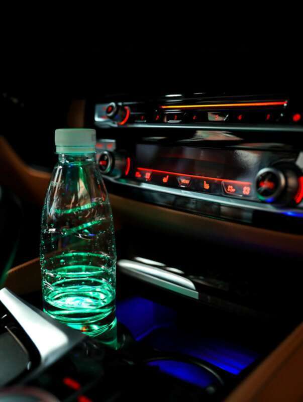 Automotive LED Luminous Water Mat Pattern Can Be Modified With Acrylic Car Cup Slot Ambient Light 68MM Diameter Seven_autovado.com
