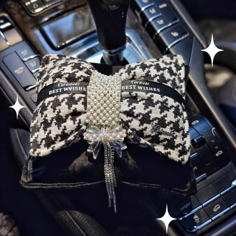 Thousand Bird Grid Double Layer Butterfly Knot Pearl Car Ornament Removing Odor Activated Charcoal Bag Instrument Panel_autovado.com