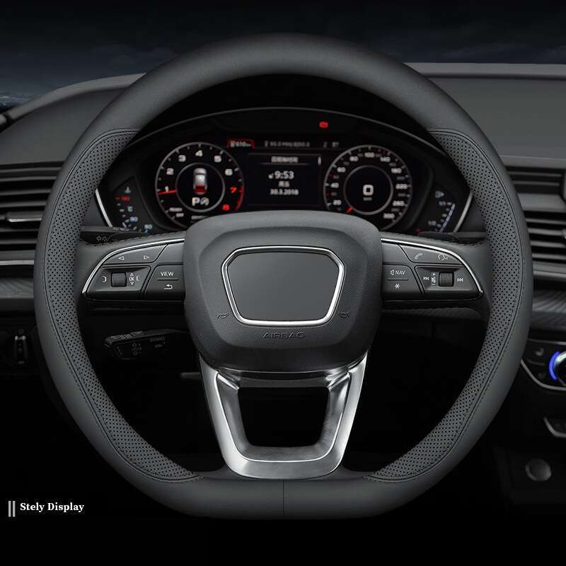 Four Season Universal Perforated Breathable Sweat Absorbing Spring Comfortable Nappa Leather Protective For Car Steering_autovado.com