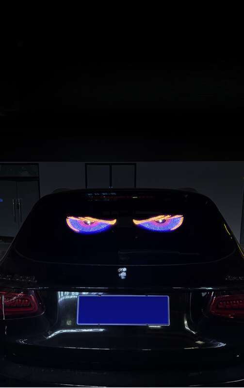 New LED Devil Brand Car Sticker Dynamic Eye DIY Waterproof Display Screen Truck Decorative Light_autovado.com