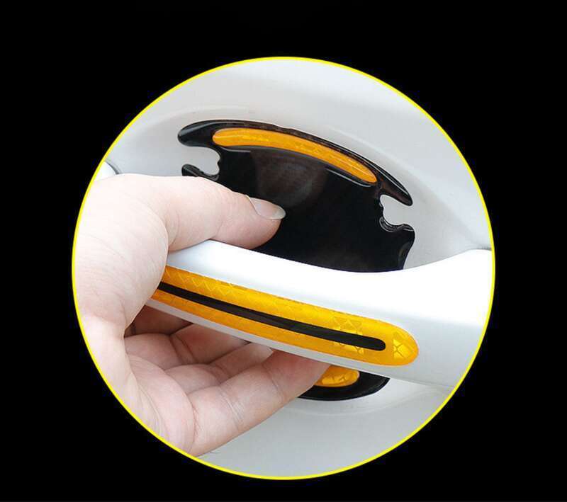 Car Anti-collision Strip, Door Bowl Handle Protection Paint Scratch, Carbon Fiber Grain Reflective Car Sticker, Adhesive_autovado.com