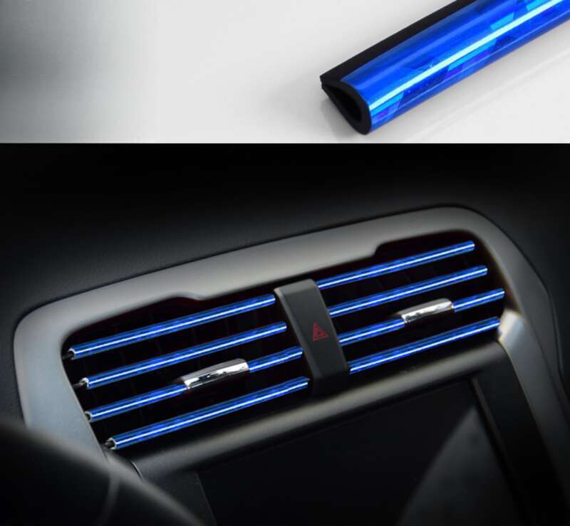 Automotive Air Conditioning Vent Decorative Clip Modification Interior Supplies U-shaped Electroplating Bright Strip_autovado.com
