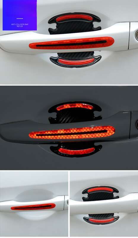 Car Anti-collision Strip, Door Bowl Handle Protection Paint Scratch, Carbon Fiber Grain Reflective Car Sticker, Adhesive_autovado.com