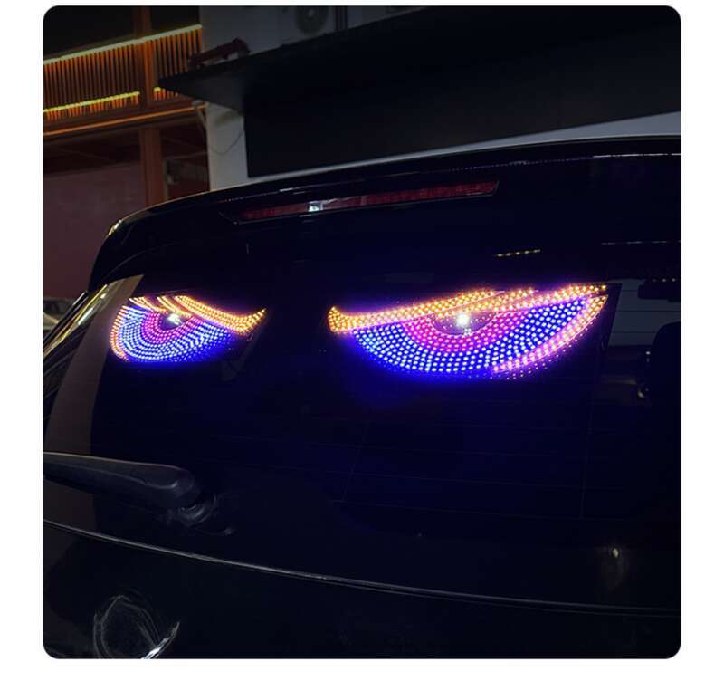 New LED Devil Brand Car Sticker Dynamic Eye DIY Waterproof Display Screen Truck Decorative Light_autovado.com