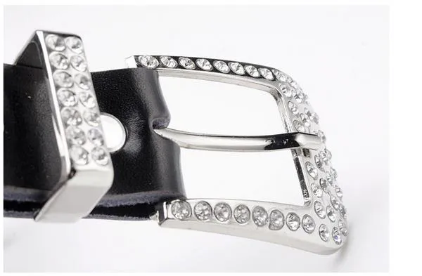 2017 New style diamond pearl Waist gorgeous crystal shiny cowskin designer belts women girls waist belt_autovado.com