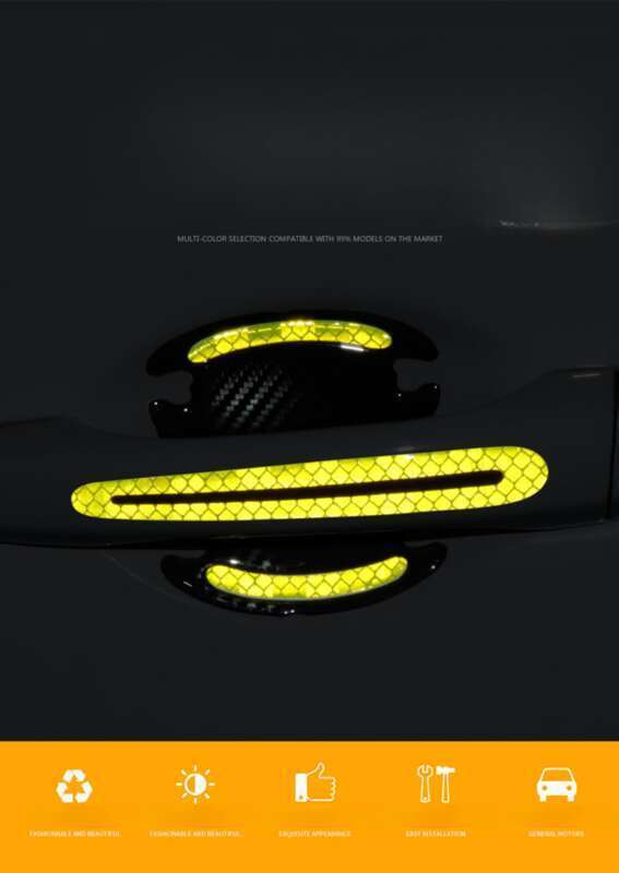 Car Anti-collision Strip, Door Bowl Handle Protection Paint Scratch, Carbon Fiber Grain Reflective Car Sticker, Adhesive_autovado.com
