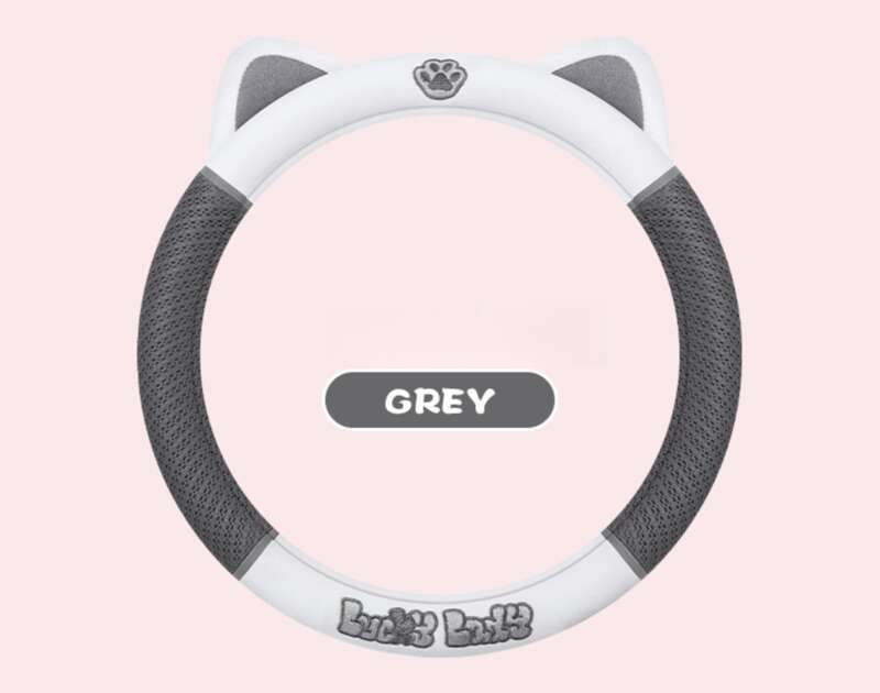 Car Ins Cute Cartoon Sweet Steering Wheel Cover, Suitable For All Seasons, Mesh Design, Small Cat Car Handle Cover_autovado.com
