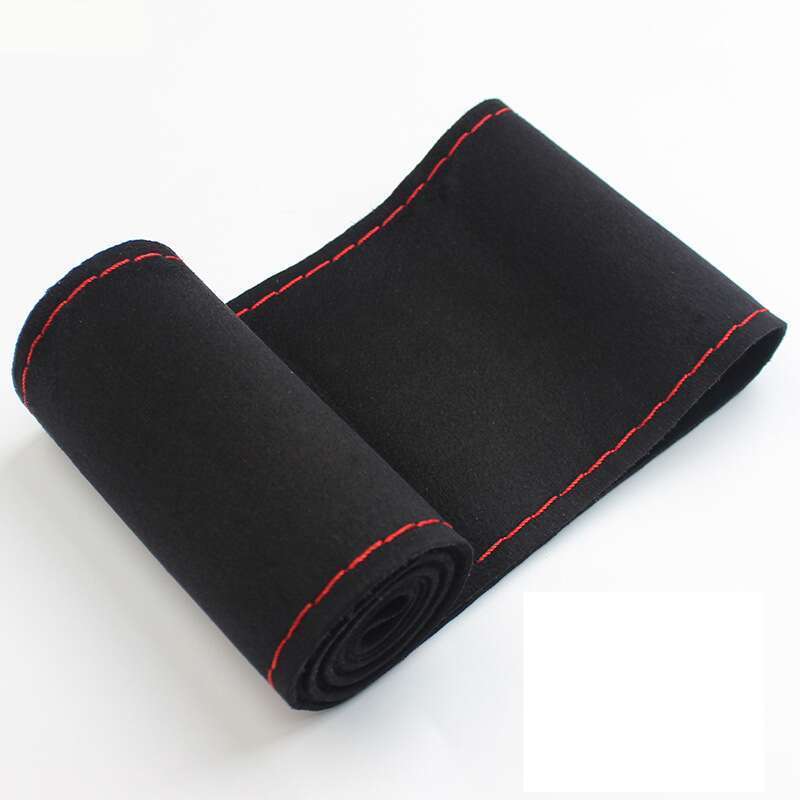 Flip Fur Hand Sewn Steering Wheel Frosted Leather Four Seasons General Motors Handle Cover Suede Winter Plush_autovado.com