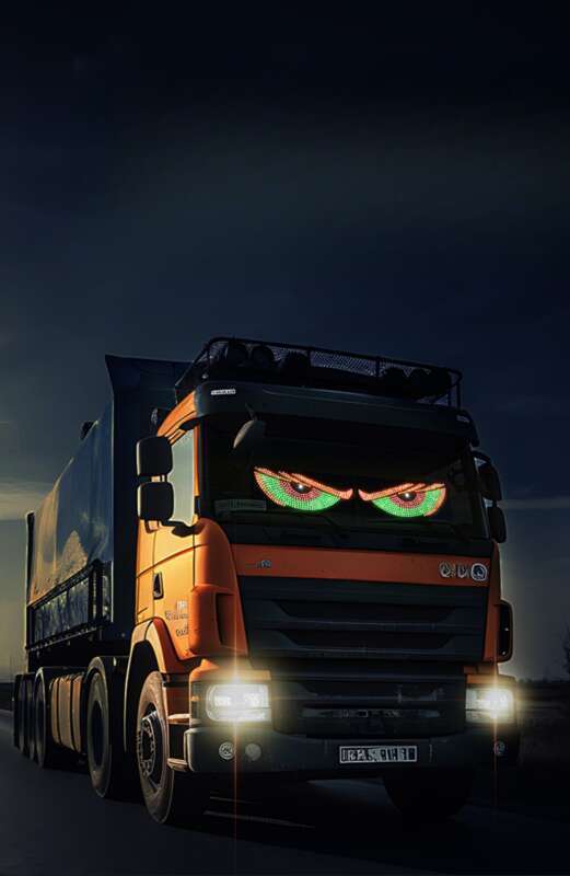 New LED Devil Brand Car Sticker Dynamic Eye DIY Waterproof Display Screen Truck Decorative Light_autovado.com