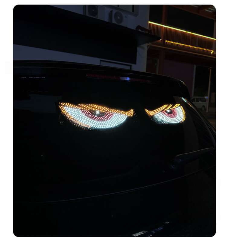 New LED Devil Brand Car Sticker Dynamic Eye DIY Waterproof Display Screen Truck Decorative Light_autovado.com
