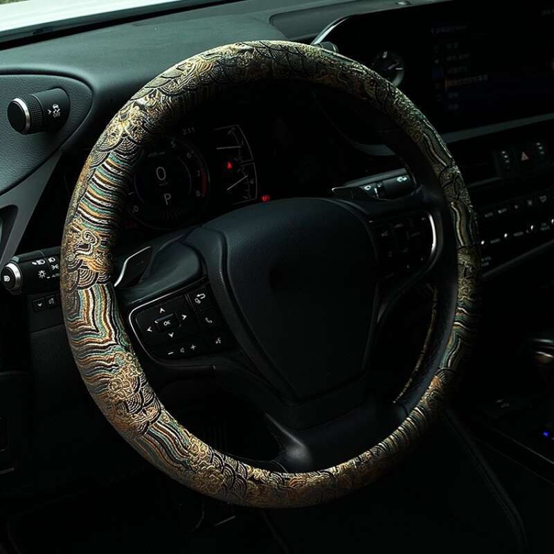 Universal Cloud Sea Cliff Pattern Steering Wheel Woven Brocade Embroidery China-Chic Personalized Creative Anti Slip_autovado.com