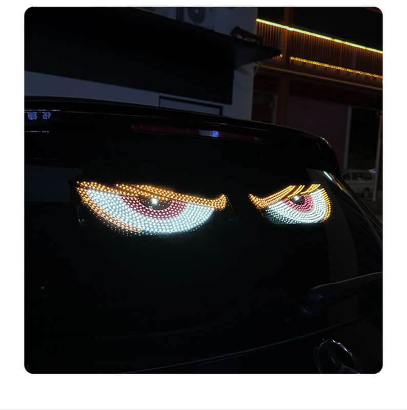 New LED Devil Brand Car Sticker Dynamic Eye DIY Waterproof Display Screen Truck Decorative Light_autovado.com